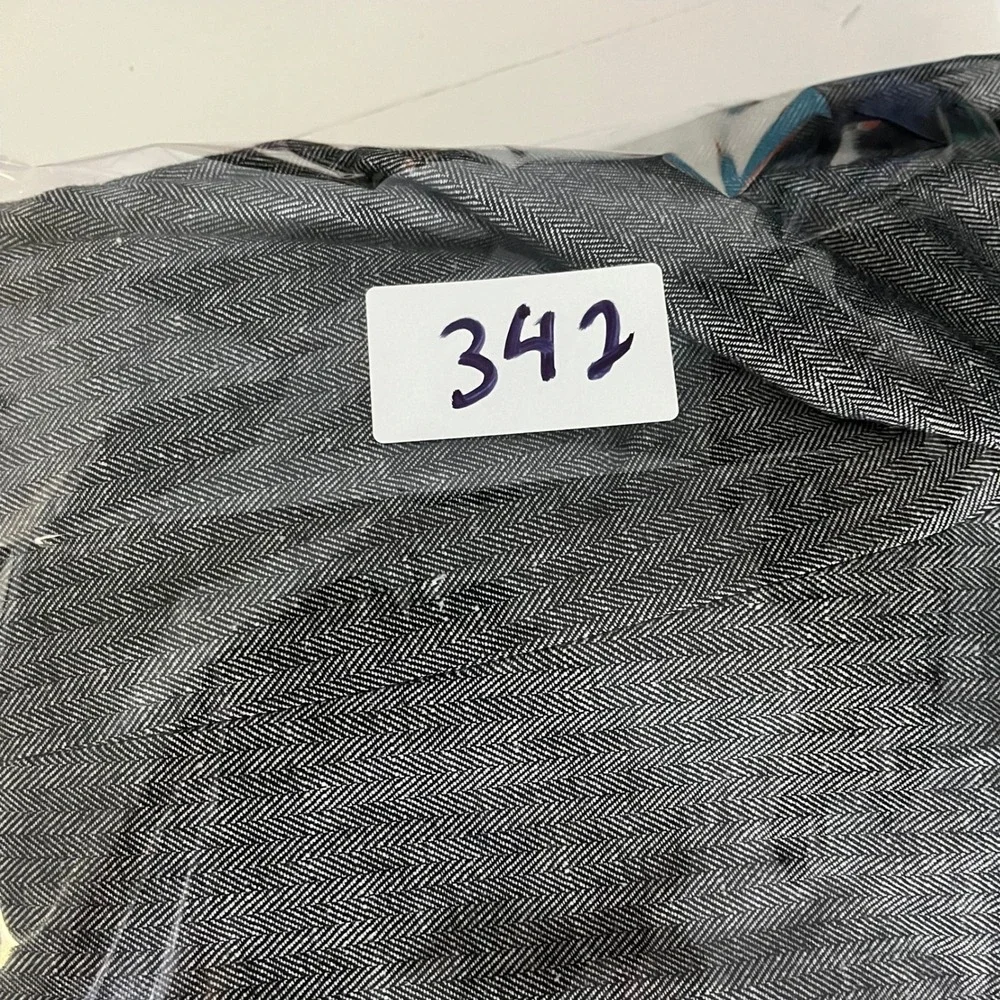 Tommy Hilfiger Mens Grey Herringbone Linen Cotton Blazer Sport Coat Jacket 42L